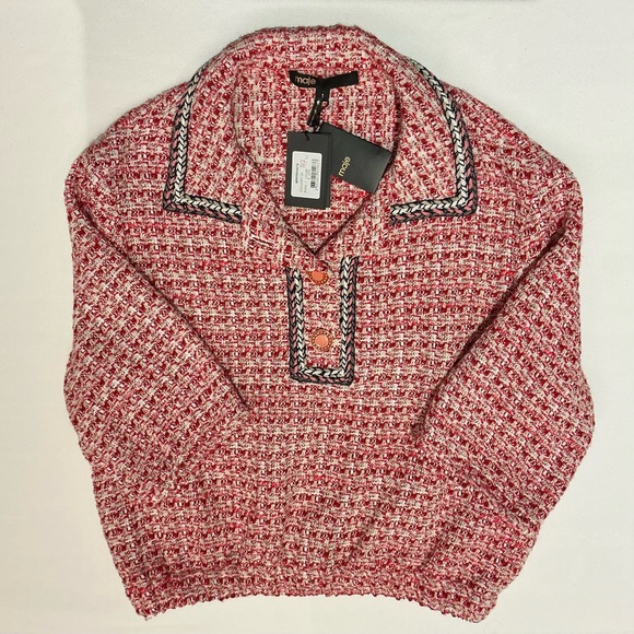 MAJE SET  Pink Tweed Top & Skirt! - Picture 9 of 13